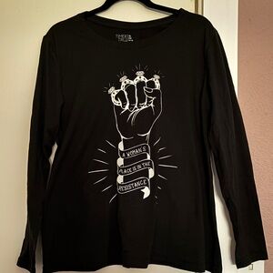 Black Long Sleeve Graphic Shirt- Feminist Icon tee